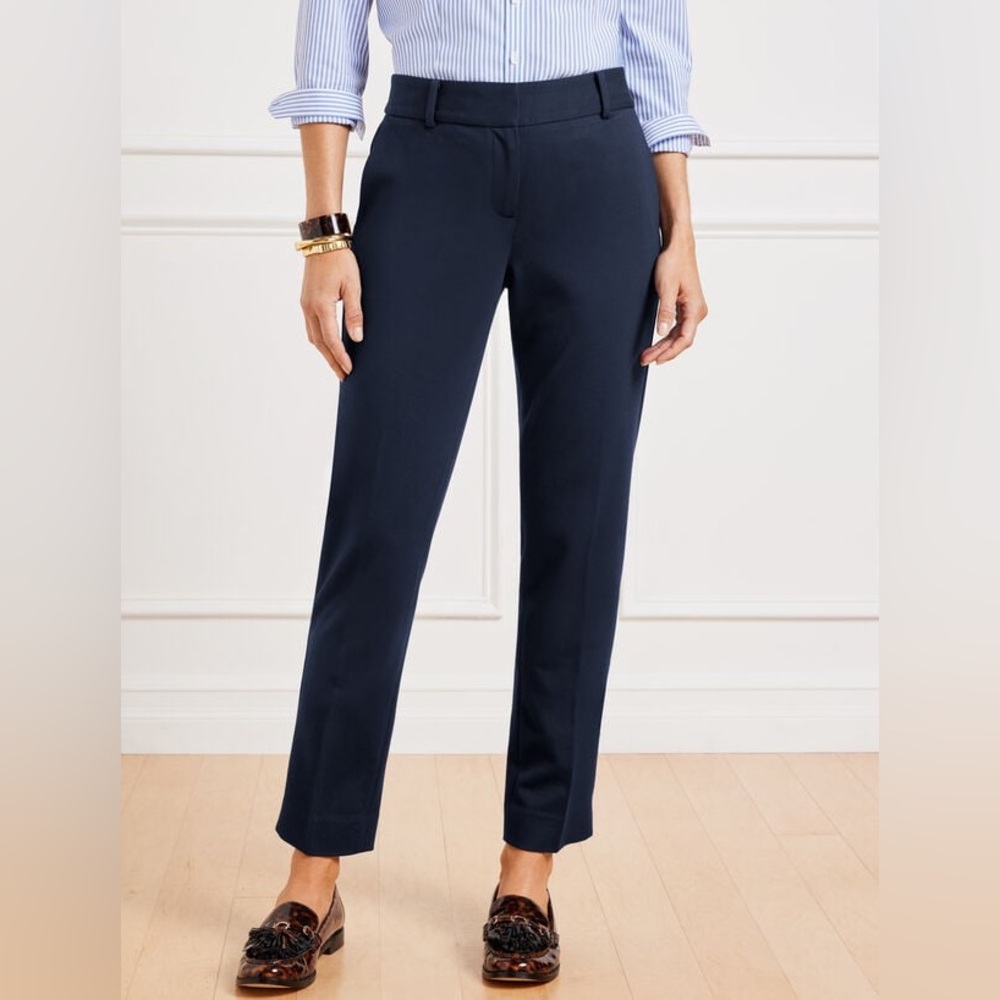 NWT Talbots Hampshire Ankle Pant Straight leg high waist Blue Sz 10 | $129 - Picture 6 of 14